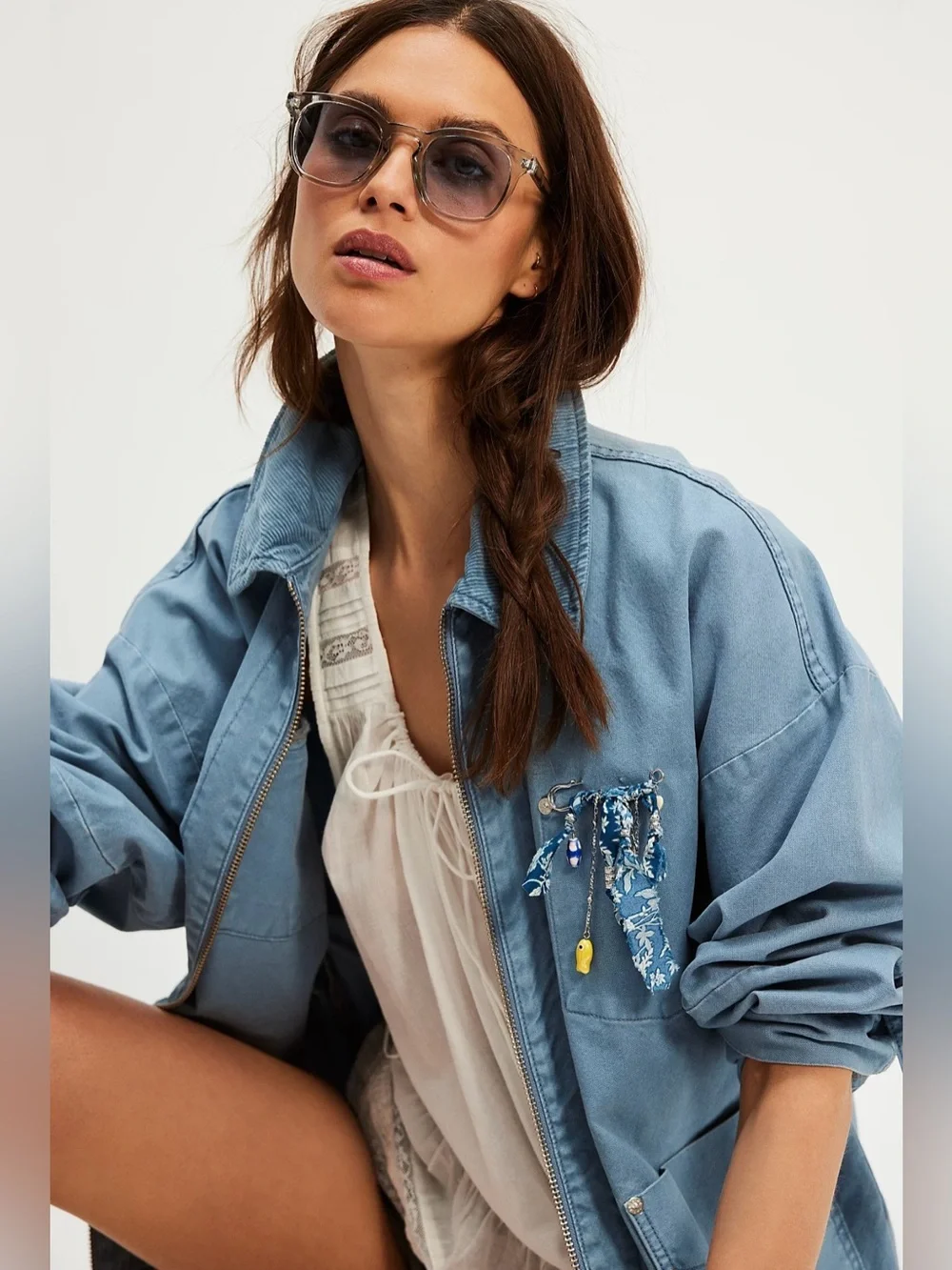 Free People Dylan classic square light greyall sunglasses